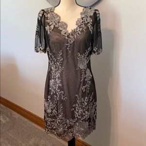 Karen Millen SIlver/Black Evening Dress